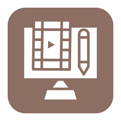 Sticker - Editing icon vector image. Can be used for Filmmaking.