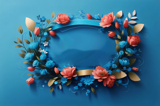 Happy Father's Day lettering on a blue background design.