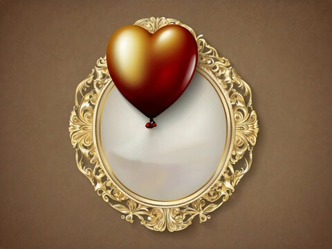 Happy Father's Day with a love balloon illustration and golden crown design.