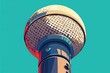 © NEW - Microphone flat design front view TED talk theme cartoon drawing Monochromatic Color Scheme,