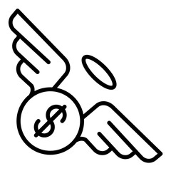 Poster - Money with Wings vector icon. Can be used for Carnival iconset.