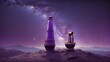 The Purple Telescope: Craft a narrative about a purple telescope perched atop a hill, its lens pointed toward the cosmos. Follow the journey of a curious stargazer who discovers the telescope and unlo