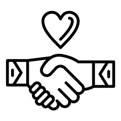 Sticker - Handshake of Hope vector icon. Can be used for Survey iconset.