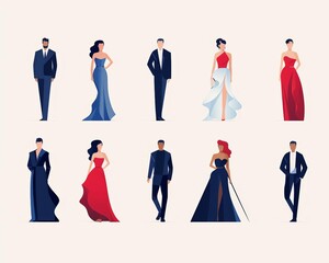 Designer brands flat design side view celebrity style theme animation Complementary Color Scheme