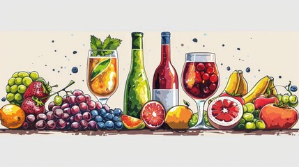 Delightful Food and Beverage Illustrations Capturing Culinary Joy

