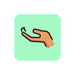 Line icon of hand with moisturizer. Hand cream, liquid soap, balm. Make-up concept. For topics like beauty, skincare, spa