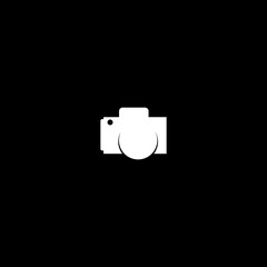 Canvas Print - Photo camera simple icon isolated on dark background