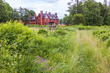 Wall Mural - meadow path to a old country house