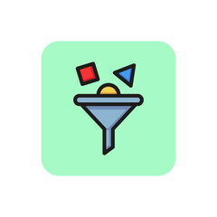 Poster - Data analysis line icon. Filter, funnel, selection. Data processing concept. Can be used for topics like digital technology, programming, research.