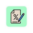 Loan contract line icon. Signature, interest, pen. Loan concept. Can be used for topics like banking, paperwork, finance.
