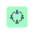 People communication line icon. Group, circle, cycle. Connection concept. Can be used for topics like teamwork, human resource, social network.