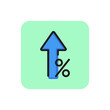 Percent up line icon. Percentage, arrow, growth. Banking concept. Can be used for topics like investment, interest rate, finance