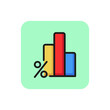 Percentage diagram line icon. Chart, percent, analysis. Loan concept. Can be used for topics like banking, finance, marketing.