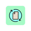 Refresh file line icon. Update, cycle, arrow. Data processing concept. Can be used for topics like digital technology, recycling, reload