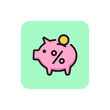 Savings line icon. Piggy, bank, percent. Banking concept. Can be used for topics like finance, economy, deposit