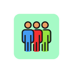 Poster - Team line icon. Group, professional, workgroup. Human resource concept. Can be used for topics like teamwork, corporate management, company staff.