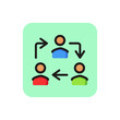Work cycle line icon. Group, arrow, process. Human resource concept. Can be used for topics like teamwork, corporate management, job rotation.