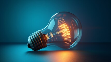 Wall Mural - Creativity and Design: A 3D vector illustration of a lightbulb with a camera lens inside