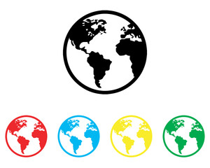 Poster - Globe icon vector. Earth icon sign symbol in trendy flat style. Set elements in colored icons. Planet vector icon illustration isolated on white background
