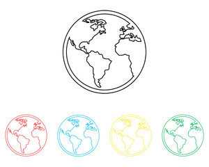 Poster - Globe icon vector. Earth icon sign symbol in trendy flat style. Set elements in colored icons. Planet vector icon illustration isolated on white background