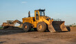 bulldozer loader on the construction site
