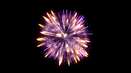 Wall Mural - 3d illustration. abstract realistic animation firework colorful.