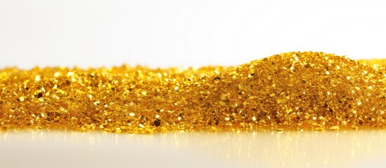 Poster - A stunning yellow gold glitter is shown in this isolated copy space image perfect for adding a decorative touch to any project