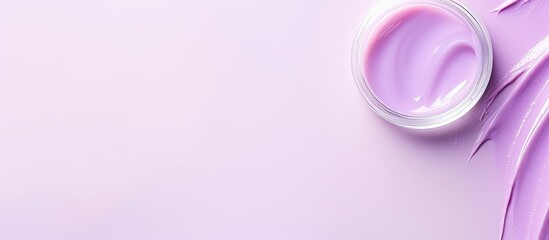 Aufkleber - Top view of a light violet background with a clear cosmetic gel providing ample space for text
