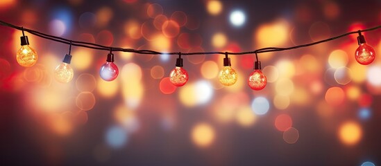 Poster - a festive christmas lights garland with ample room for text or images in the background