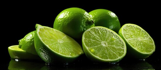Aufkleber - Fresh Spondias dulcis fruit with a vibrant green color showcased on a clean white background providing ample copy space for your use