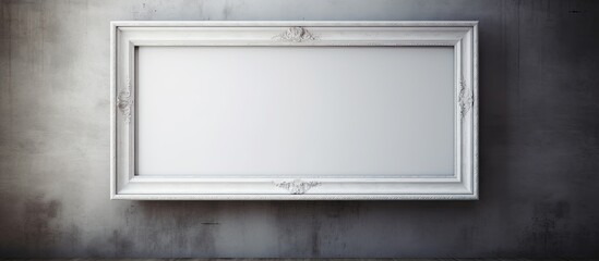 Leinwandbilder - A white wall with a photo frame that provides space for an image. Creative banner. Copyspace image