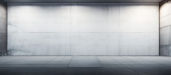 Poster - Street wall with a spacious blank billboard and banners providing ample copy space image possibilities