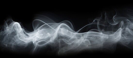 Poster - A smoke and powder overlay on a black background creates an isolated white fog with a smoky effect perfect for enhancing photos and artworks Includes copy space image
