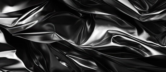 Poster - A crumpled foil creates a black and white abstract background with a silver effect making it an ideal copy space image