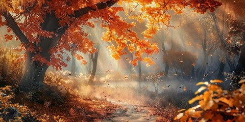 Sticker - Vibrant Autumn background