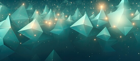 Aufkleber - A festive holiday backdrop with abstract geometric shapes and stars perfect for your design with copy space image