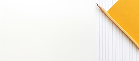 Poster - Two pencils and a piece of scrapbook paper on a white background creating a perfect copy space image