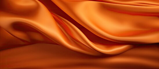Poster - An expensive luxury fabric in a rich orange color with a velvet texture set against a background that offers ample empty space for a copy
