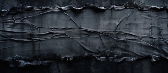 Aufkleber - A copy space image of a torn black denim fabric texture