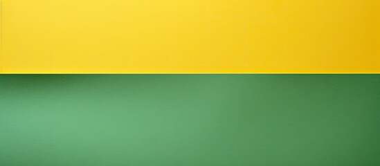 Fototapete - Top view of a vibrant green and yellow paper background with ample copy space for adding images or text