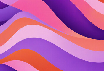 Sticker - A soft and smooth digital illustration of silk-like waves blending pastels of pink, orange, and purple