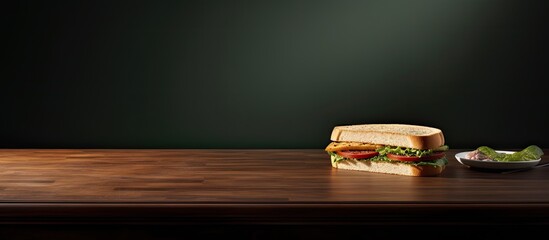 Poster - There is a sandwich placed on the table with empty space around it for any additional images or objects