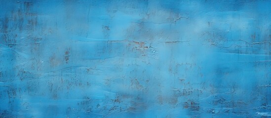 Poster - Close up of a blue painted metal wall fragment providing a textured background for a captivating copy space image