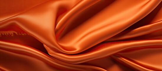 Poster - An expensive luxury fabric in a rich orange color with a velvet texture set against a background that offers ample empty space for a copy