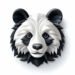 Sticker - Panda head on white background.  illustration for your design.