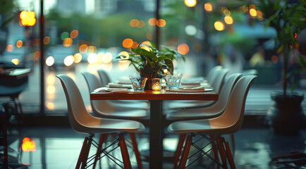 Aufkleber - A lounge chill restaurant vibe. Generative AI.