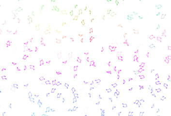 Poster - light multicolor, rainbow vector texture with musical notes.