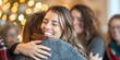 © Anastasiia - Friends and family share hugs at therapy meeting and holiday gathering. Concept Group Support, Therapy Session, Family Bonding, Mental Health, Holiday Celebration