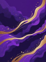 Wall Mural - Beautiful abstract purple and gold background with flowing lines