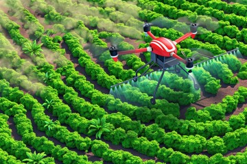 Wall Mural - Advanced precision farming techniques and efficient crop management are enhanced by modern drones in agricultural operations